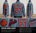 Personalized Glitter Basketball Denim Jacket | Custom Name & Number