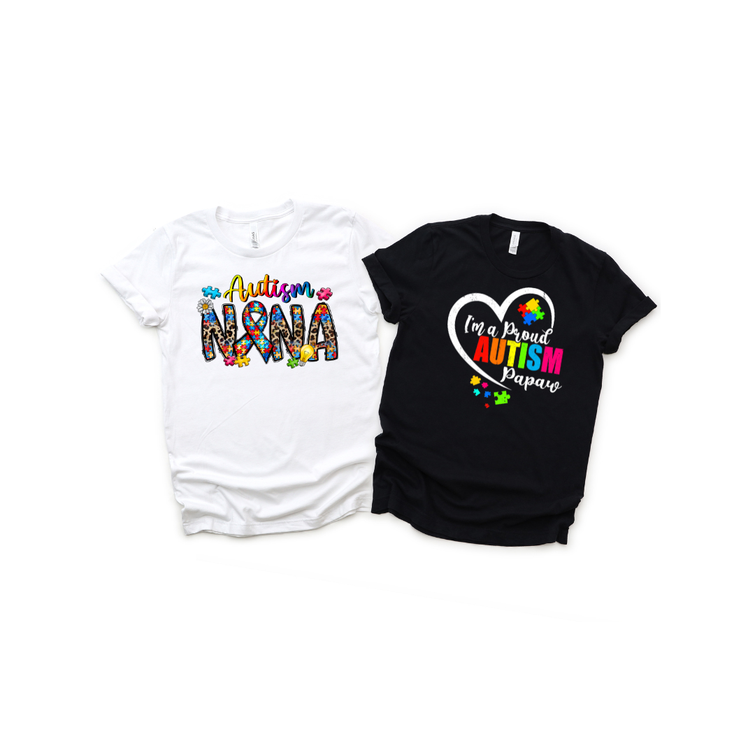 Nana and Papa Autism Shirts